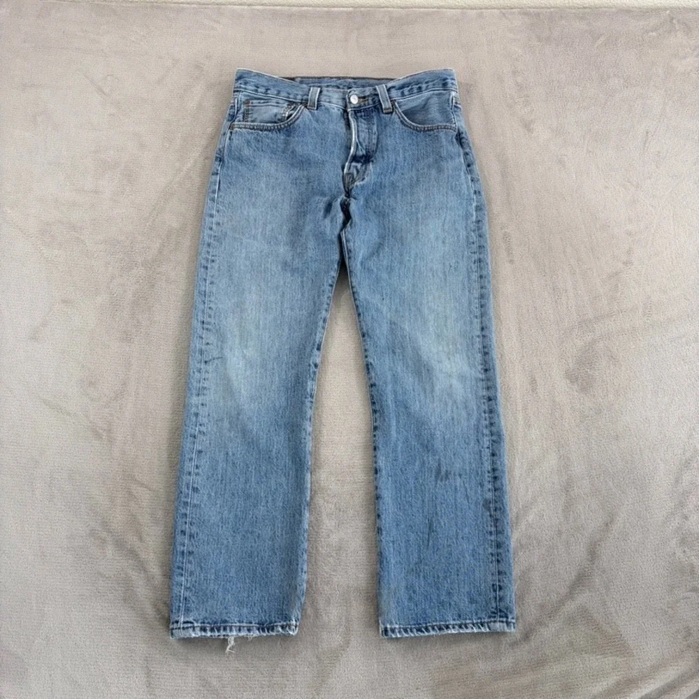 Vintage Levis 501 Jeans Men 32x28 (Tag 32x29) Blue‎ Wash Distressed Denim Grunge